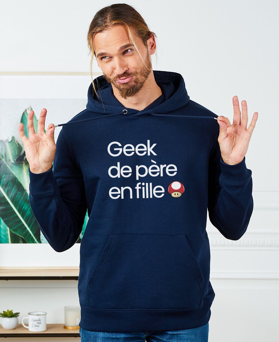 Hoodie homme Geek de père en fille - Cadeaux Papa, Geek & Jeux vidéo, Duo assortis
