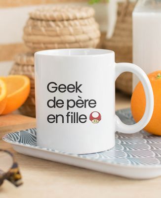 Mug Geek de père en fille - Cadeaux Papa, Geek & Jeux vidéo, Duo assortis