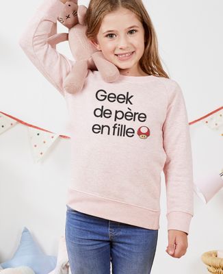 Sweatshirt enfant Geek de père en fille - Cadeaux Papa, Geek & Jeux vidéo, Duo assortis