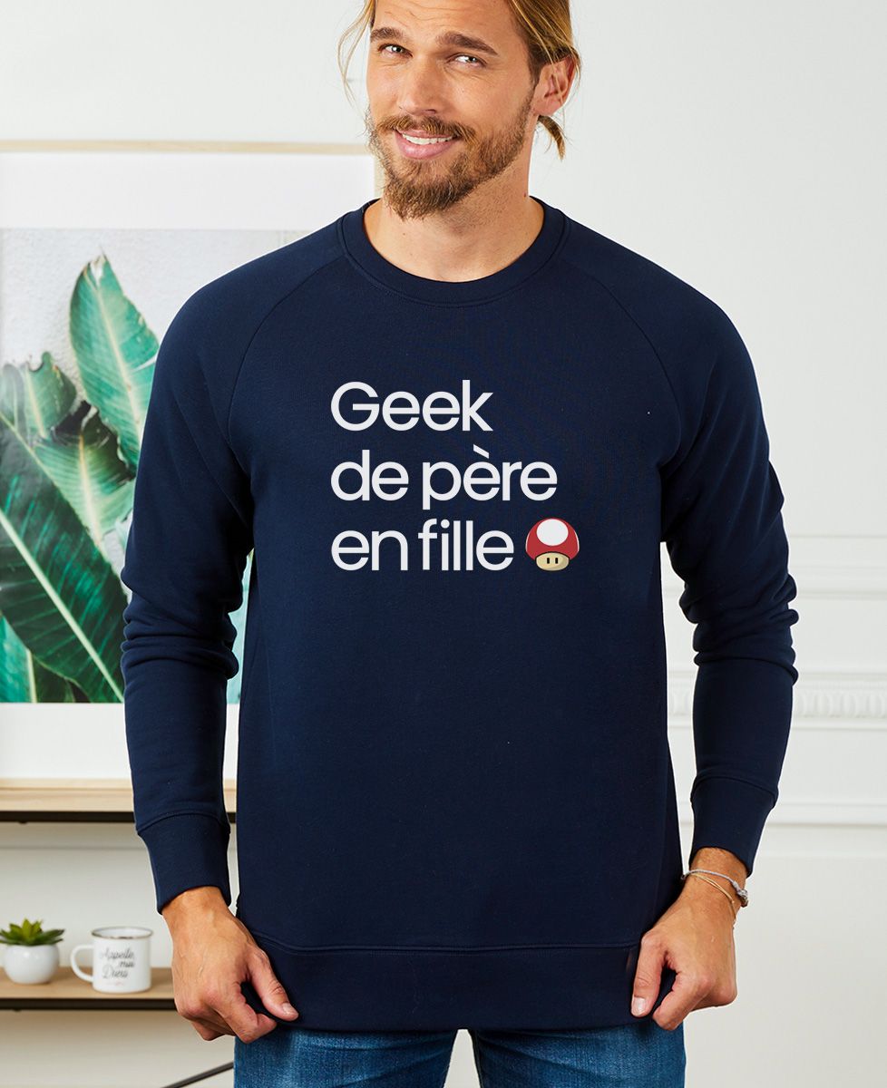 Sweatshirt homme Geek de père en fille - Cadeaux Papa, Geek & Jeux vidéo, Duo assortis
