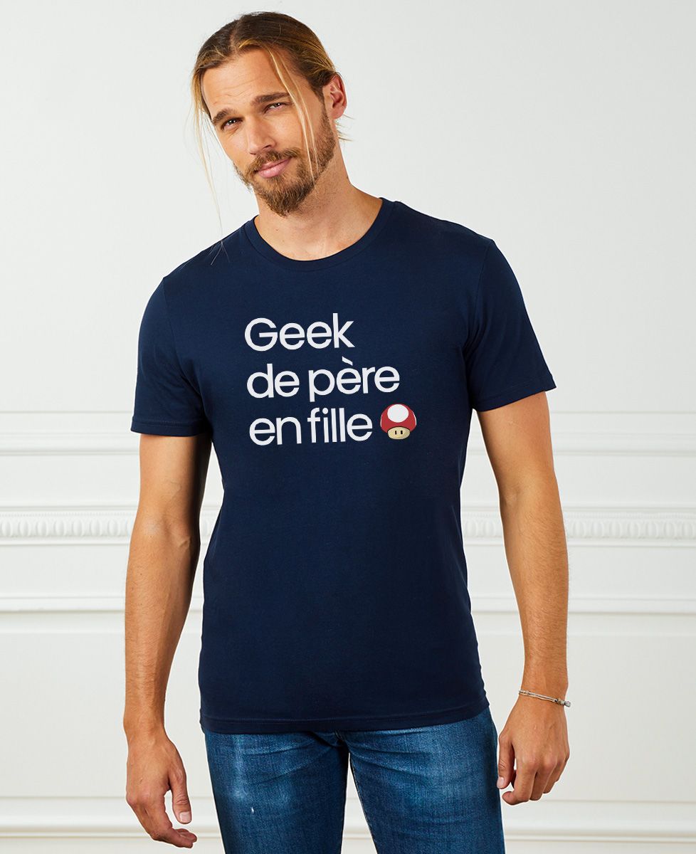 T-shirt homme Geek de père en fille - Cadeaux Papa, Geek & Jeux vidéo, Duo assortis