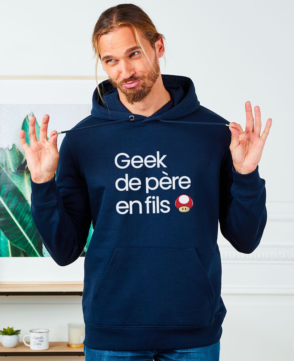 Hoodie homme Geek de père en fils - Cadeaux Papa, Geek & Jeux vidéo, Duo assortis