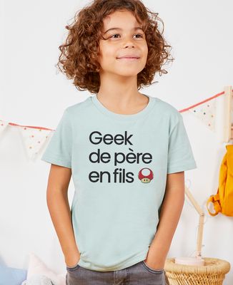 T-shirt enfant Geek de père en fils - Cadeaux Papa, Geek & Jeux vidéo, Duo assortis