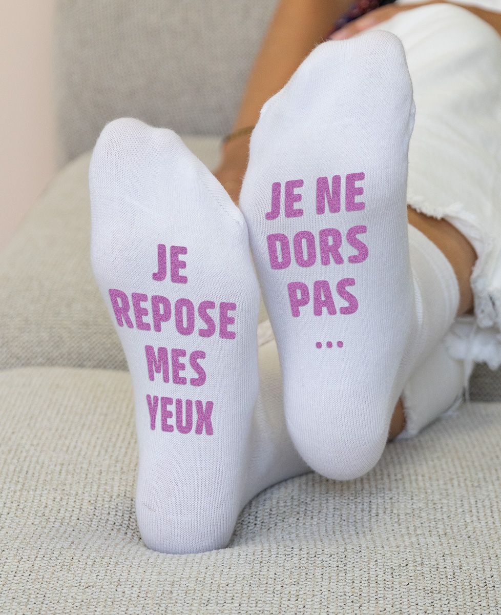 Chaussettes femme Je ne dors pas je repose mes yeux