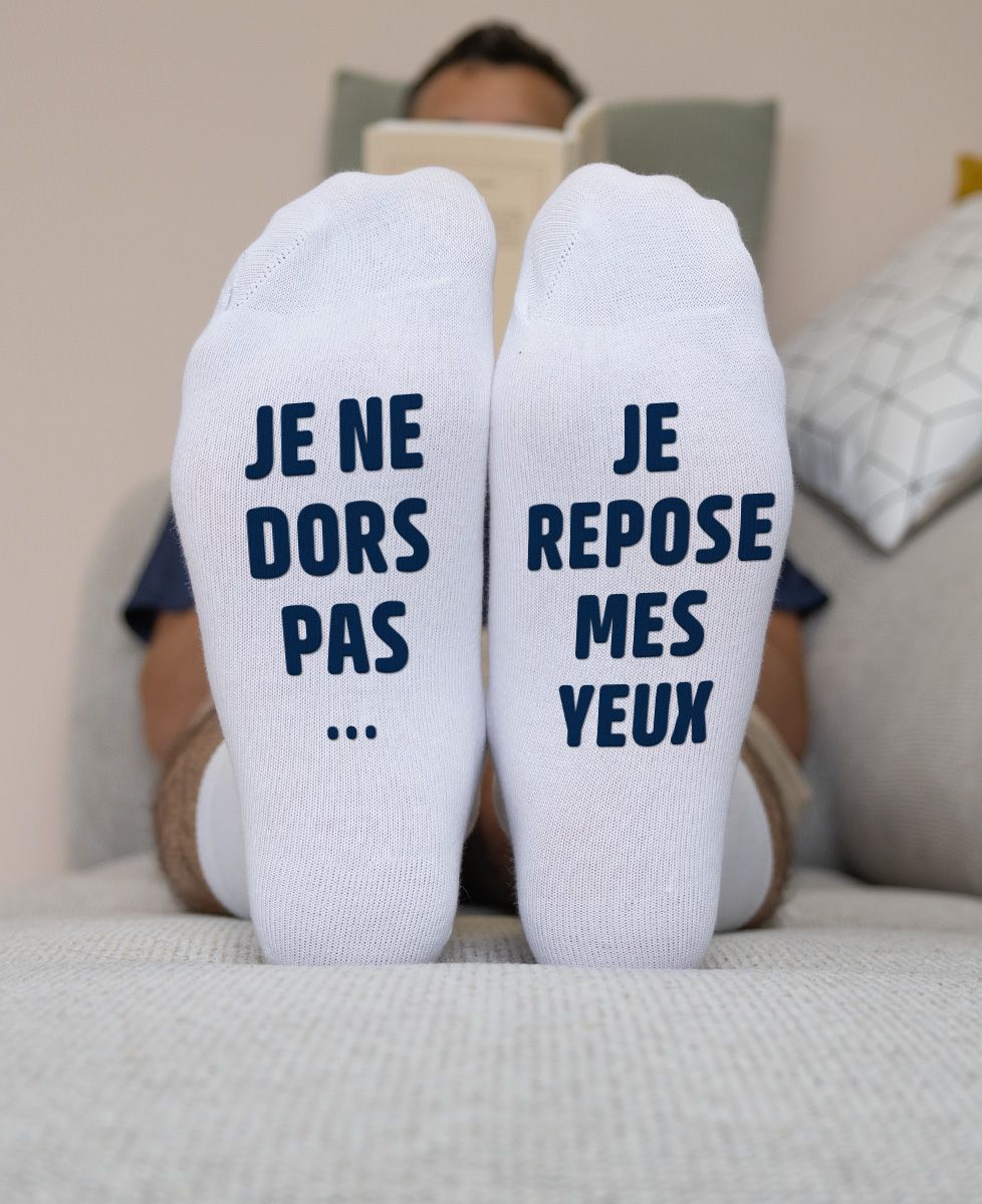 Chaussettes homme Je ne dors pas je repose mes yeux