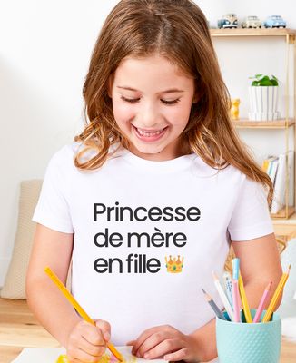 T-shirt enfant Princesse de mère en fille - Cadeaux Maman