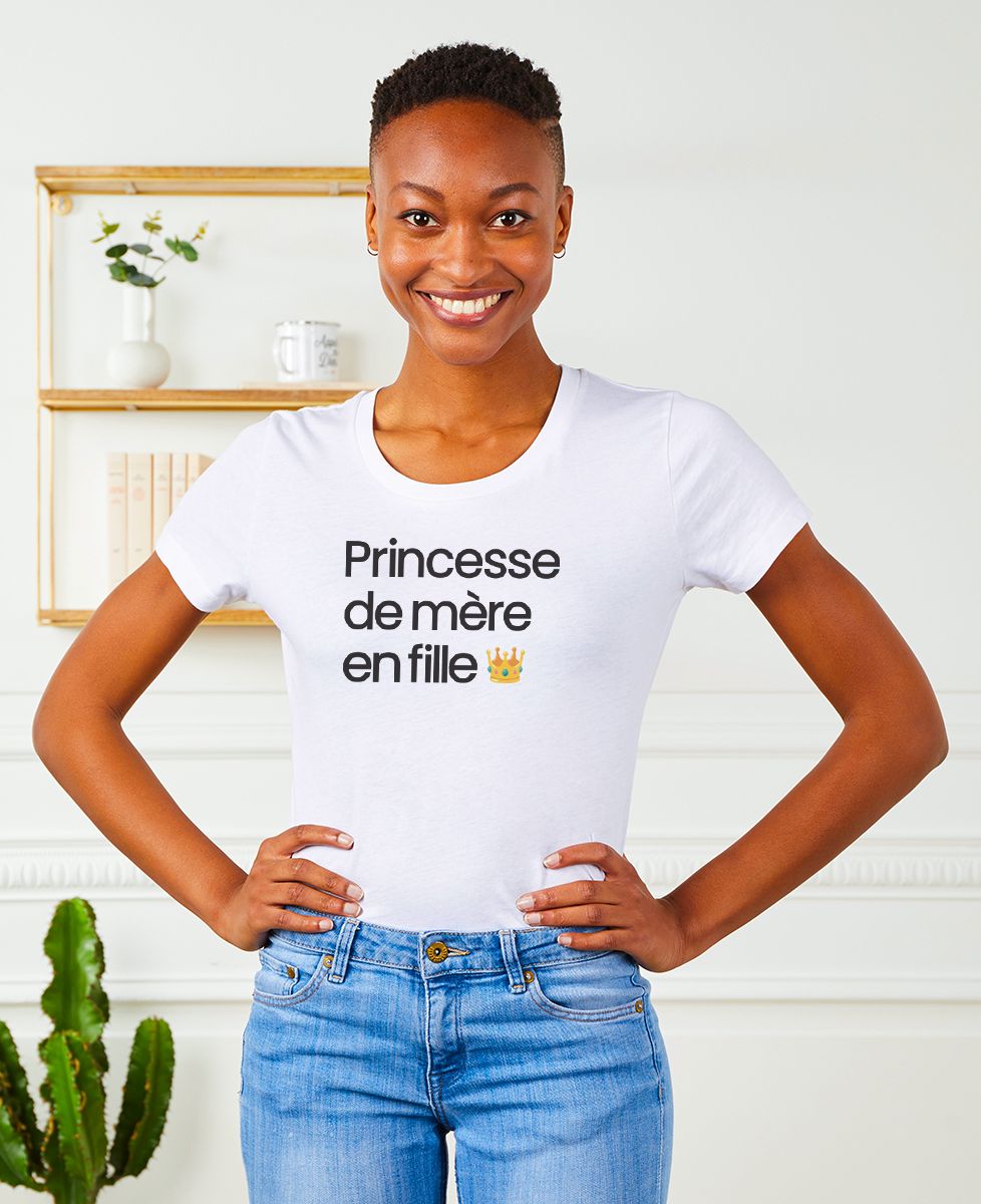 T-shirt femme Princesse de mère en fille - Cadeaux Maman