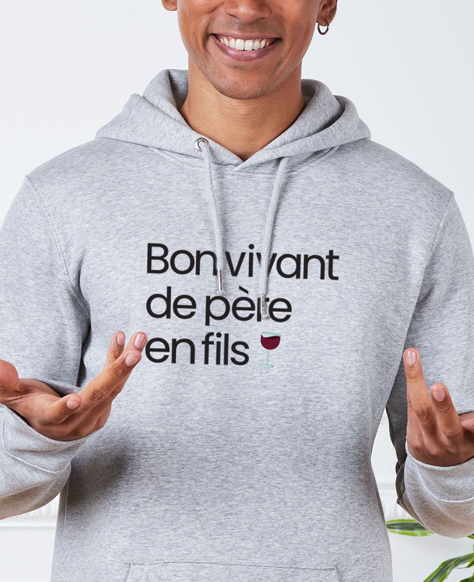 Hoodie homme Bon vivant de père en fils - Cadeaux Papa