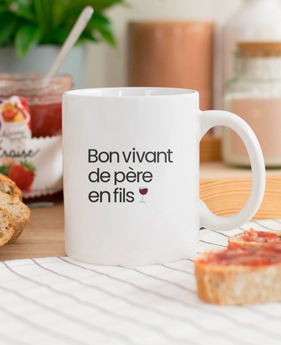 Mug Bon vivant de père en fils - Cadeaux Papa