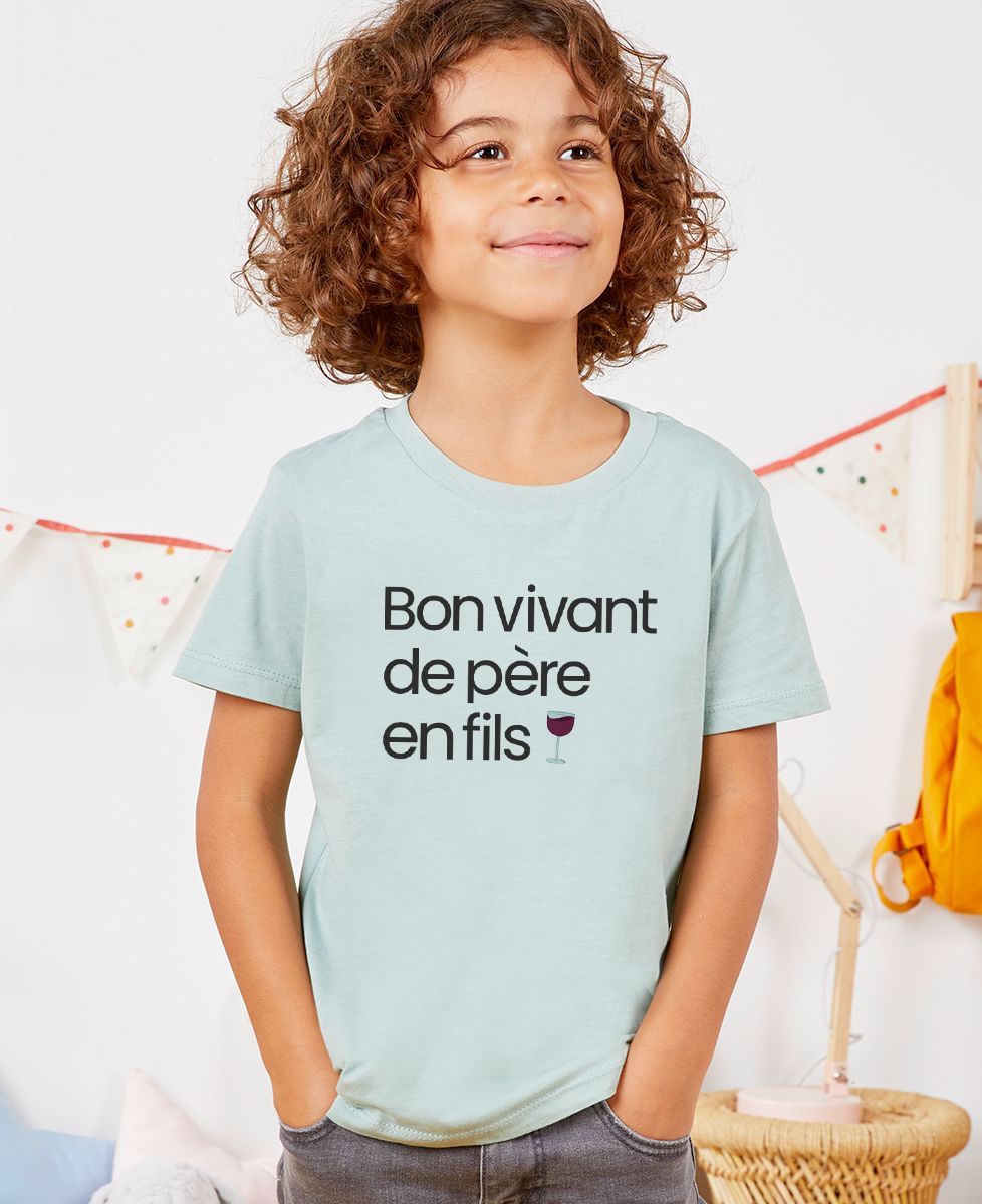 T-shirt enfant Bon vivant de père en fils - Cadeaux Papa