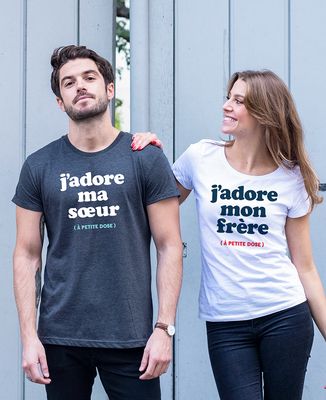 T-shirt femme J'adore mon frère - Cadeaux Frère, Duo assortis