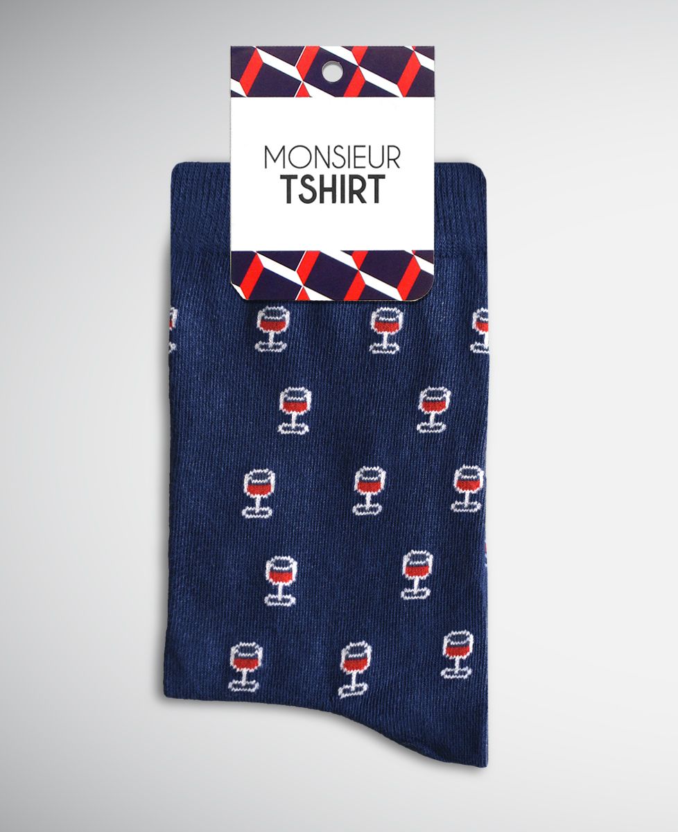 Chaussettes homme Chaussettes Verre de vin - Apéro