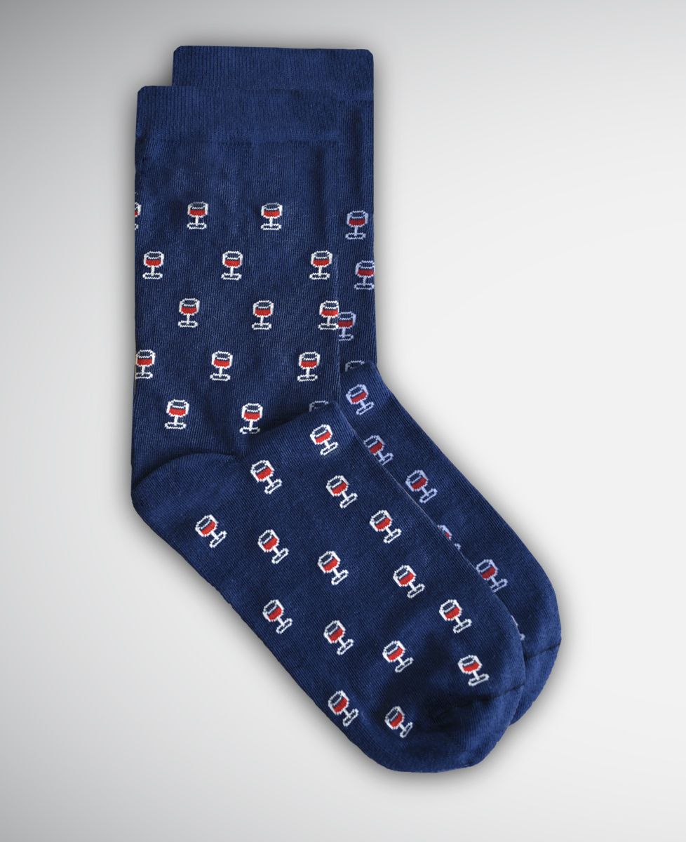 Paire De Chaussettes Fantaisie Thème Vin / Raisin / Oenologie - Taille 39-43 - Neuf Sans étiquette