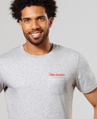 T-Shirt à Poche Message brodé personnalisé