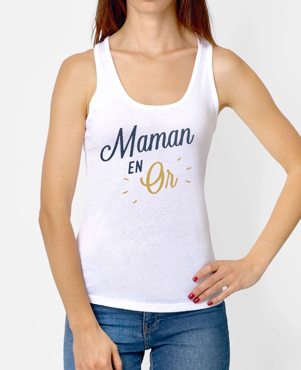 Débardeur femme Maman en Or