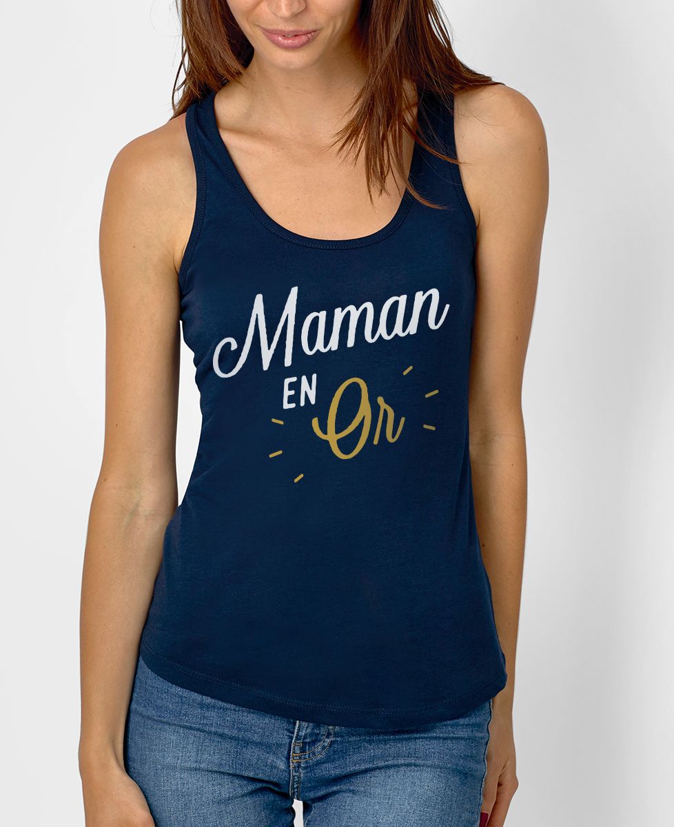 Débardeur femme Maman en Or