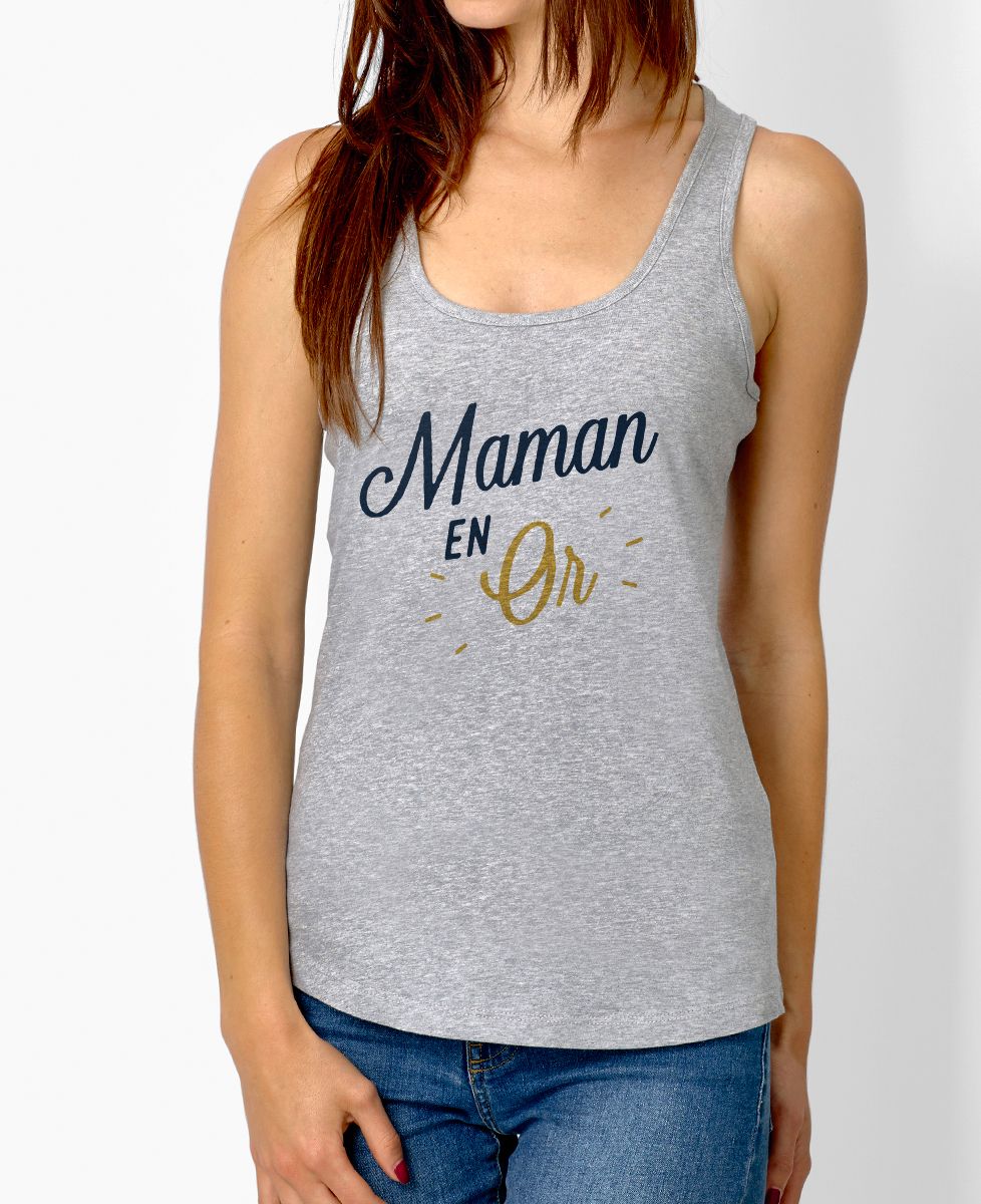 Débardeur femme Maman en Or