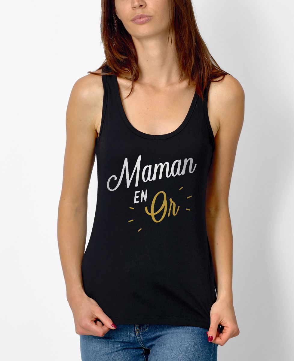Débardeur femme Maman en Or