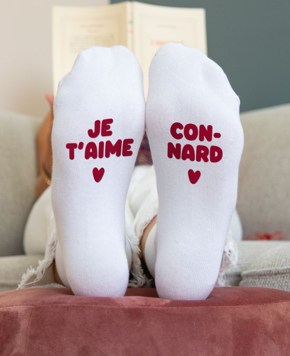 Chaussettes femme Je t’aime connard - Cadeaux Couple