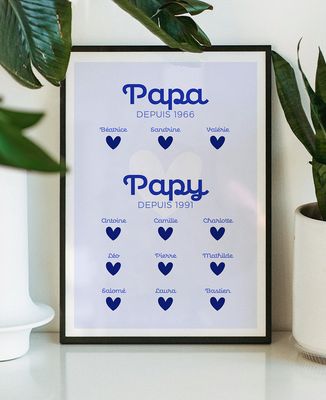 Affiche Papa et Papy depuis personnalisé - Cadeaux Papa, Cadeaux Papy