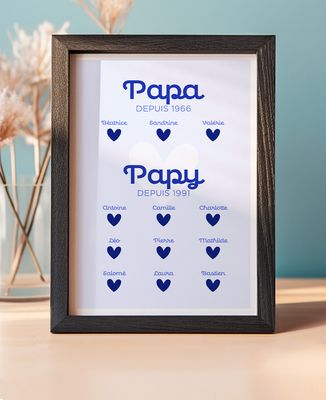 Cadre à poser Papa et Papy depuis personnalisé - Cadeaux Papa, Cadeaux Papy
