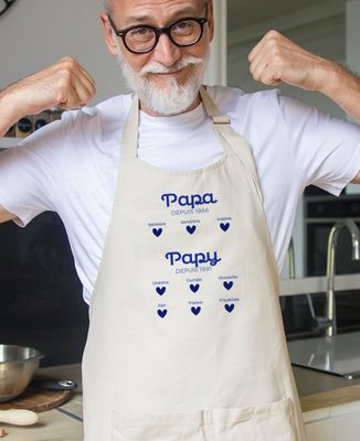 Tablier à poche Papa et Papy depuis personnalisé - Cadeaux Papa, Cadeaux Papy
