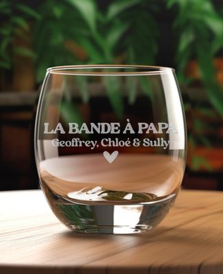 Verre à whisky La bande à Papa - Apéro, Cadeaux Papy, Mariage
