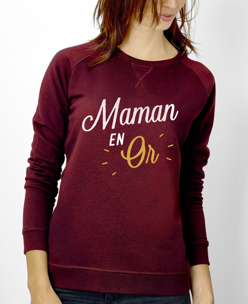 Sweatshirt femme Maman en Or