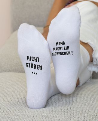 Socken für Damen Nicht stören - Mama macht ein nickerchen - Geschenke Mama, Werdende Mutter/Vater