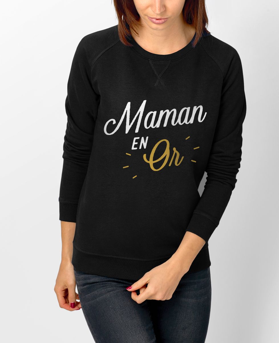 Sweatshirt femme Maman en Or