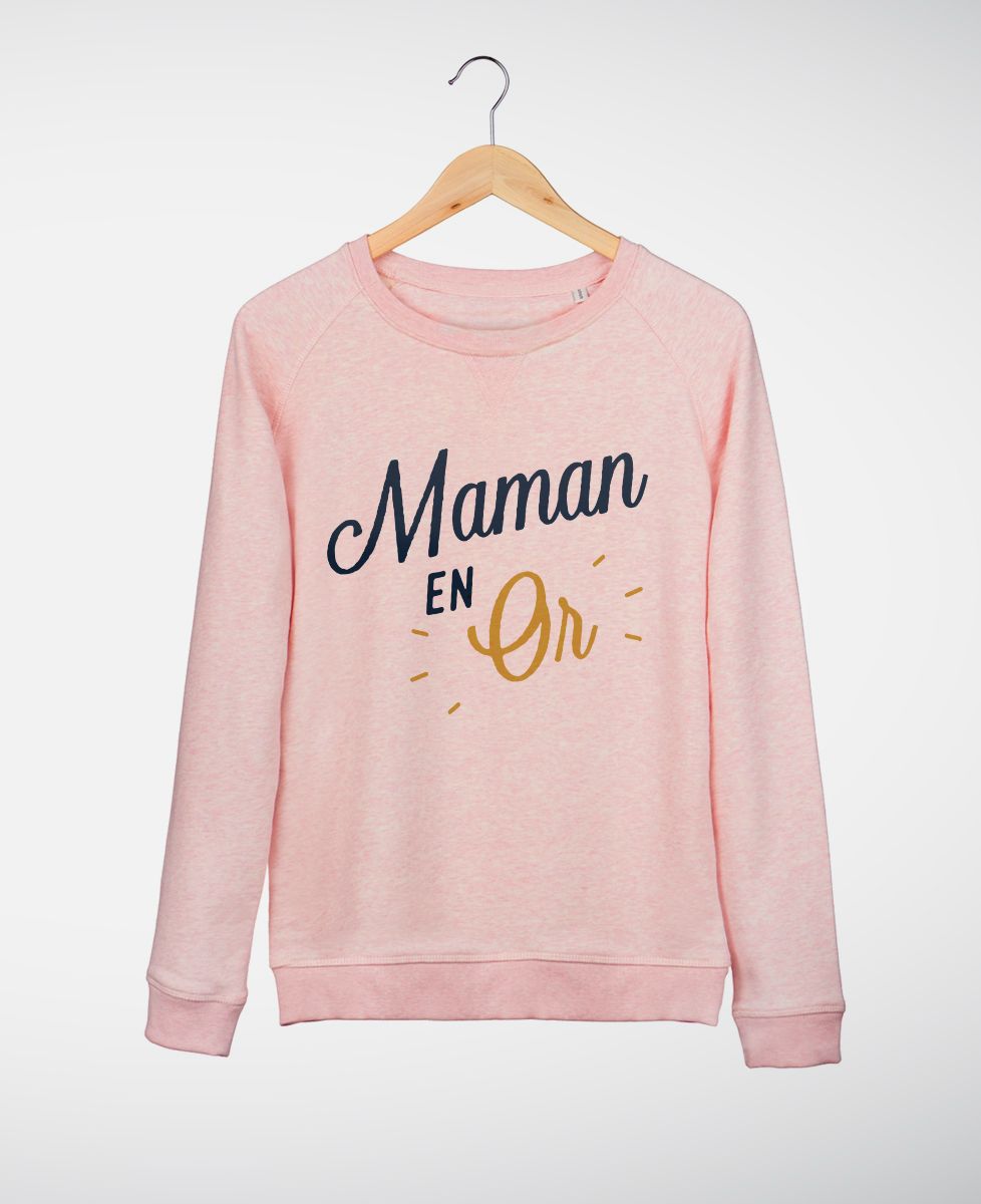 Sweatshirt femme Maman en Or