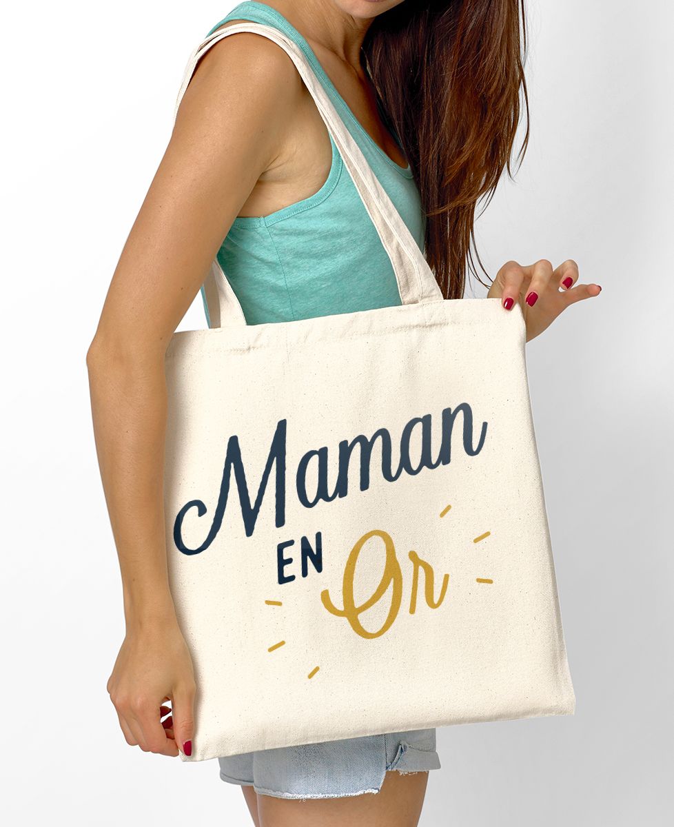 Tote bag Maman en Or