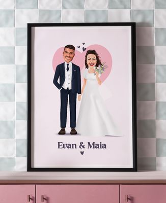 Affiche Couple avec corps et visage personnalisé - Cadeaux Couple, Ajouter mes photos, Mariage, Cadeaux Couple Femme, Cadeaux Couple Homme