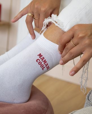 Chaussettes femme Maman cool velours - Cadeaux Maman, Future Maman