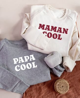 Sweatshirt femme Maman cool velours - Cadeaux Maman, Future Maman
