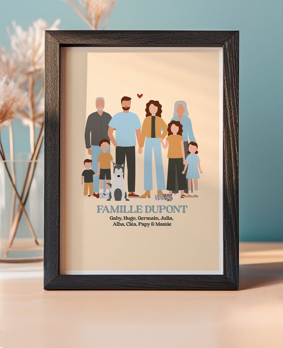 Affiche Notre famille personnalisée | Monsieur TSHIRT