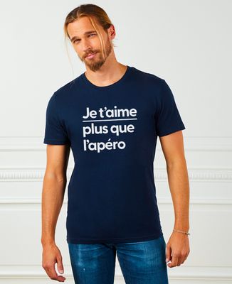 T-shirt homme Je t'aime plus que personnalisé - Cadeaux Couple
