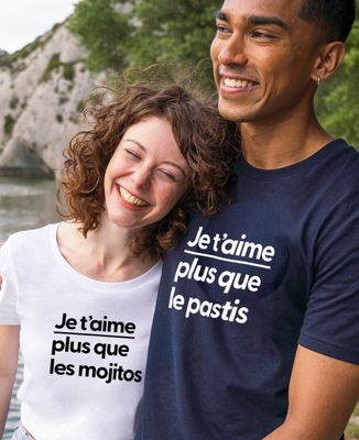 T-shirt femme Je t'aime plus que personnalisé - Cadeaux Couple