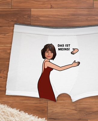 Bedruckte Boxershorts Das ist meins und personalisiertes Gesicht - Geschenke für Paare