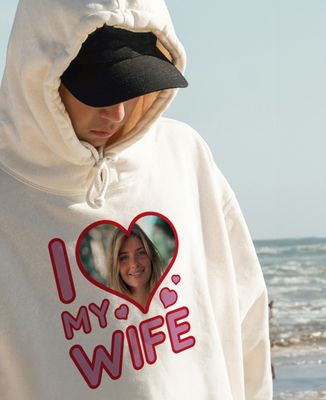 Men's hoodie I love my wife - Couple gifts