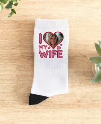 Unisex socks I love my wife - Couple gifts