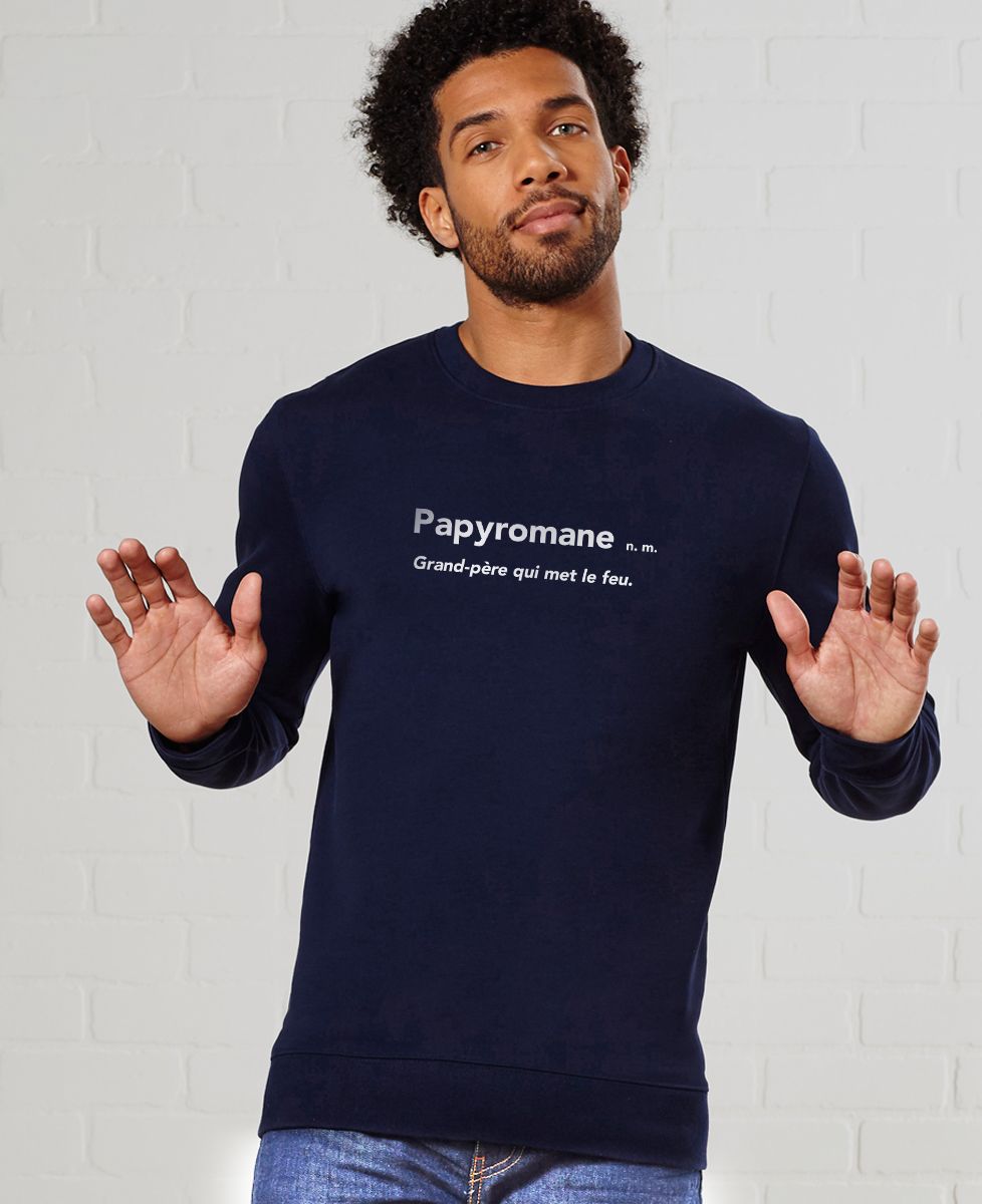 Sweatshirt homme Papyromane - Apéro, Cadeaux Papy