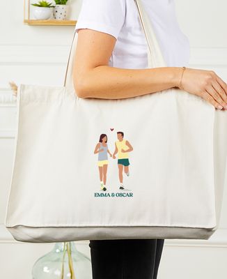 Maxi Tote Bags Personalisiertes Running Couple - Sport, Geschenke für Paare