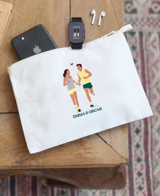 Pouch Customized running couple - Sport, Couple gifts