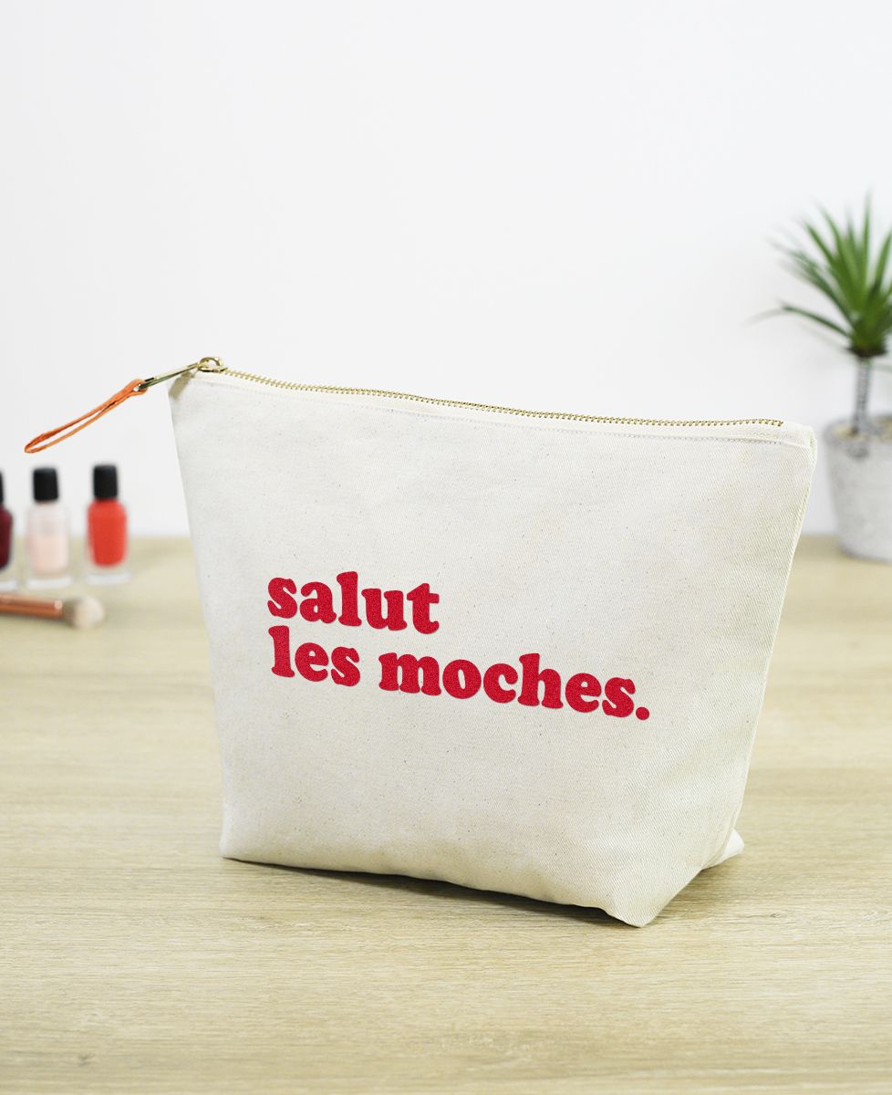 Trousse Salut les moches (effet velours) - Cadeaux Couple