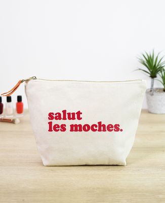 Trousse Salut les moches (effet velours) - Cadeaux Couple