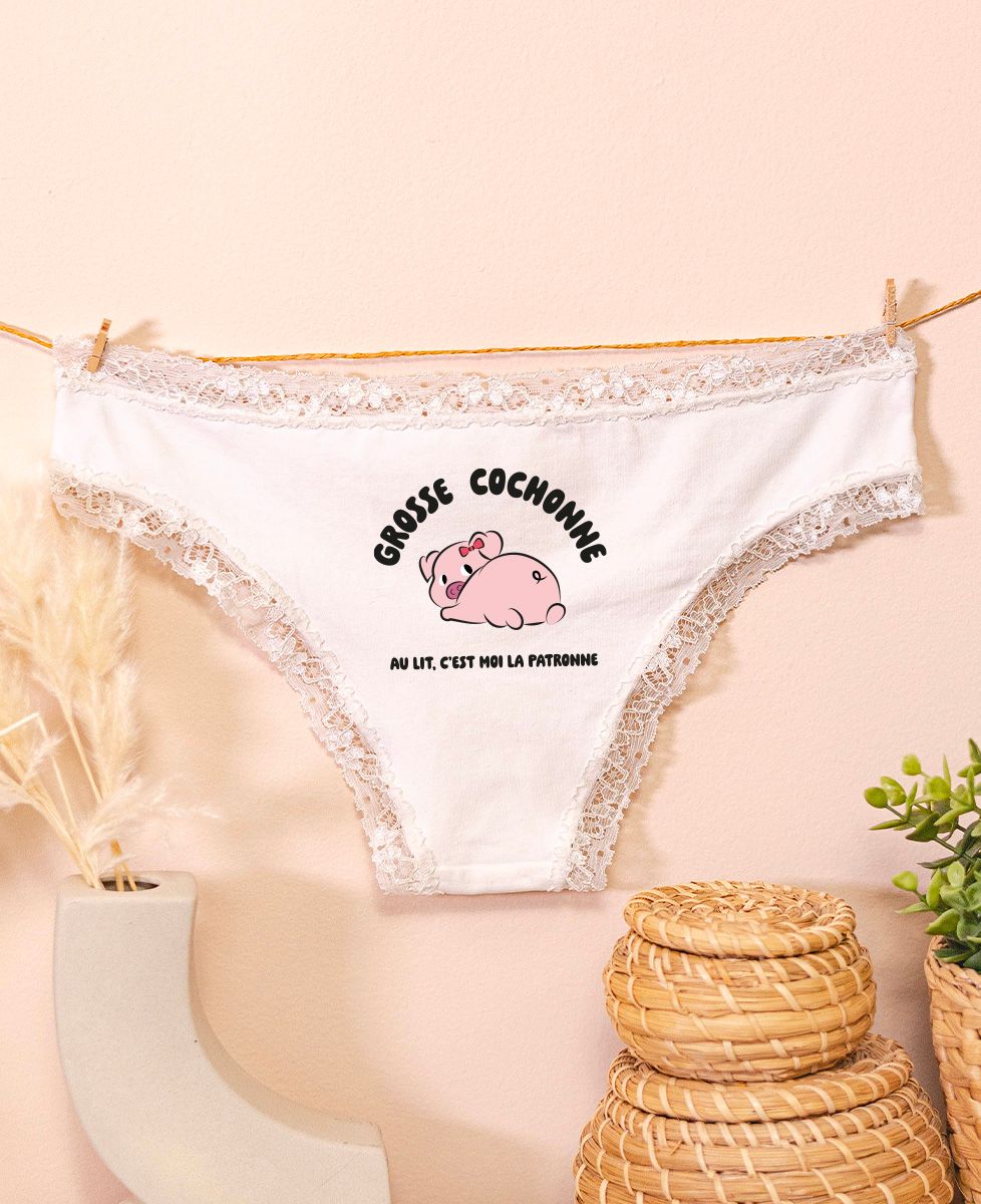 Culotte Petite cochonne (au lit c'est moi la patronne) - Cadeaux Couple