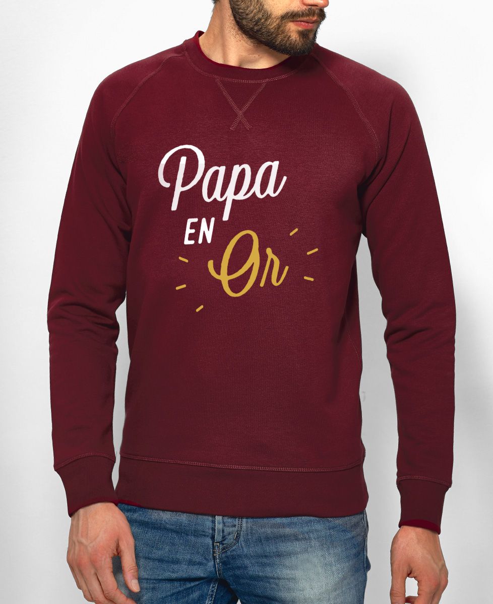 Sweatshirt homme Papa en Or