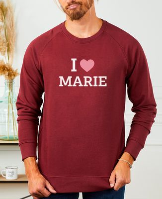 Men's sweatshirt I love customized name - Aperitif, Couple gifts