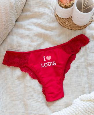 Tanga panties I love customized name - Aperitif, Couple gifts